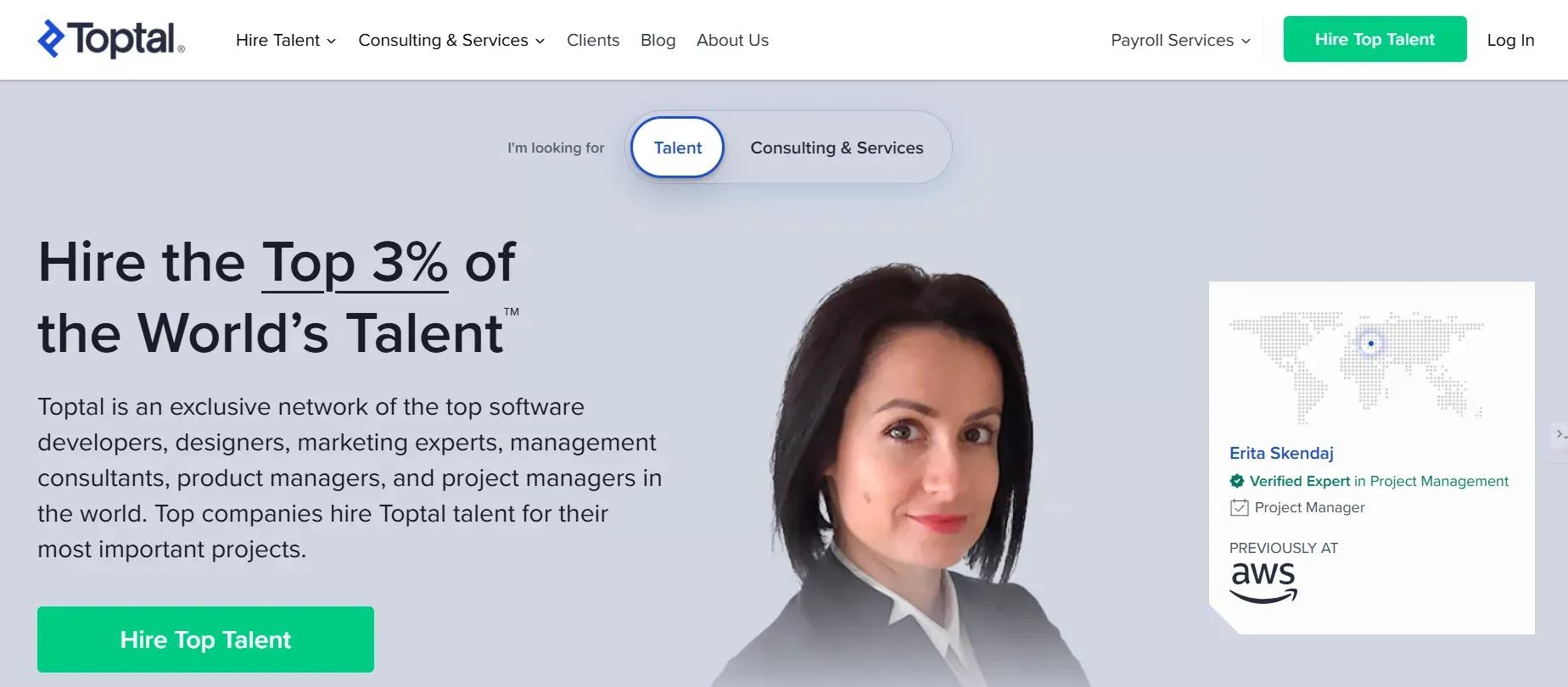 Toptal platform screenshot